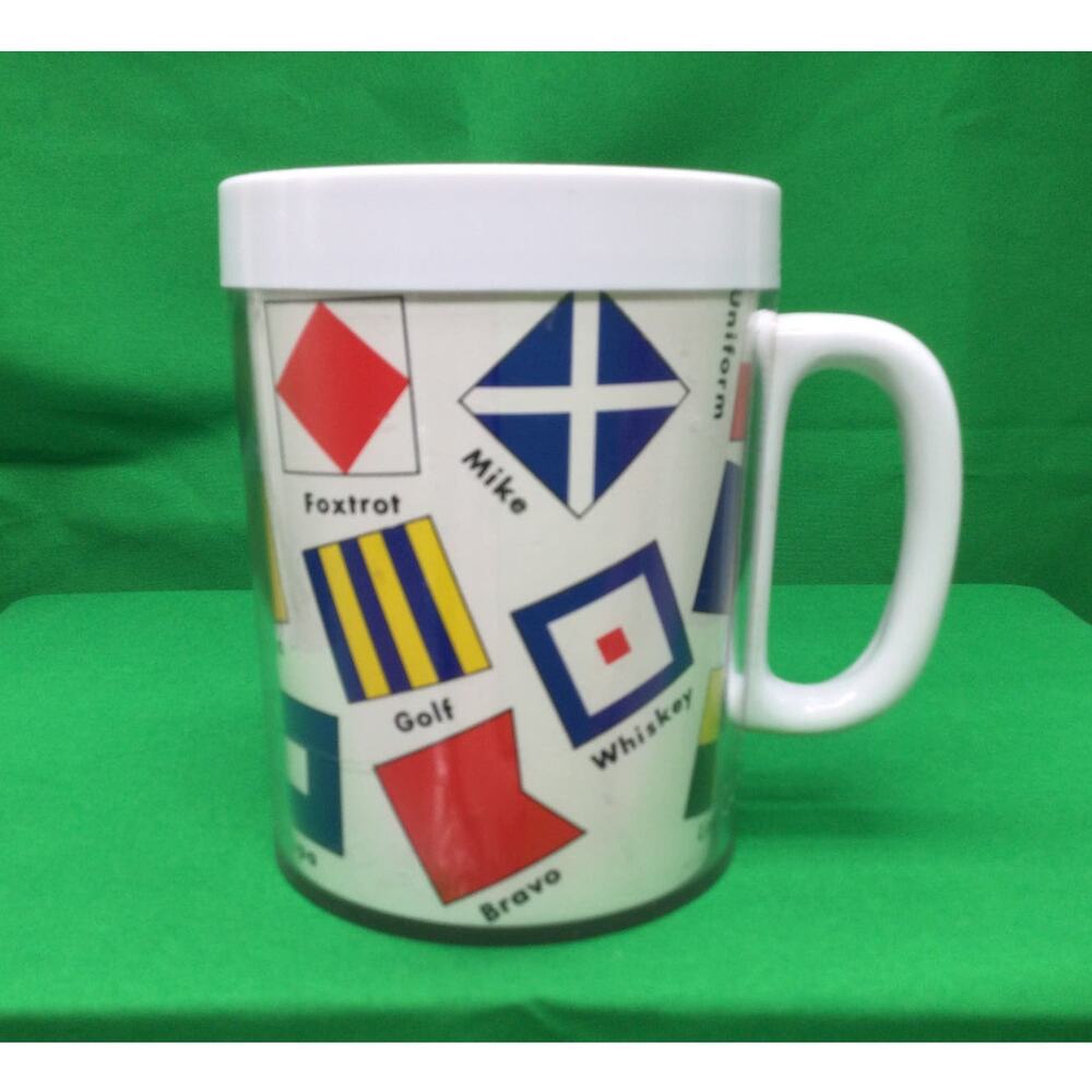 Vintage Thermo Serve Flags mug